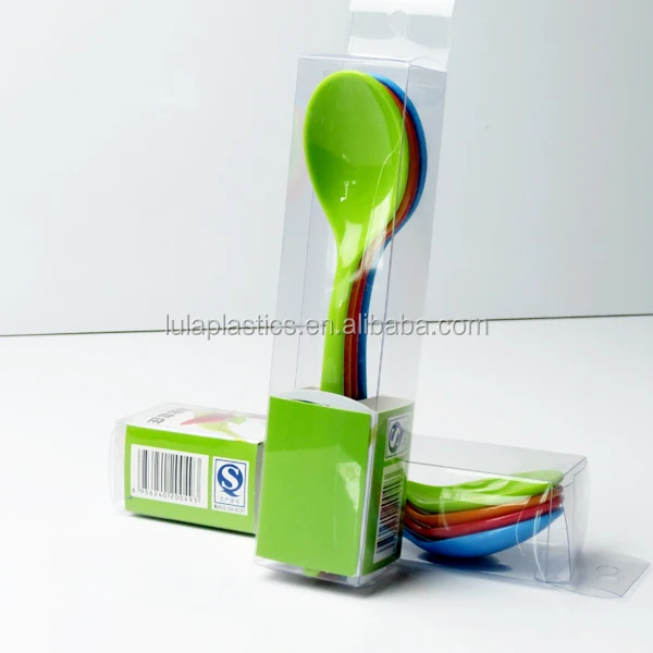 LULA Wholesale Promotion Set Of Four Colorful Plastic Jam Honey Spoon OEM AS Large Serving Soup Spoon With Custom Printing