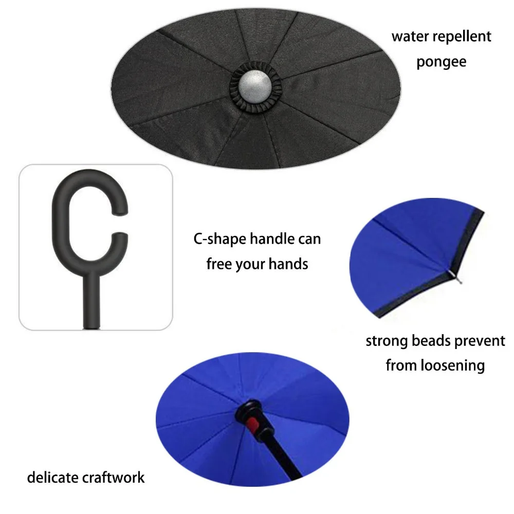 Easy auto open close foldable reverse inverted umbrella