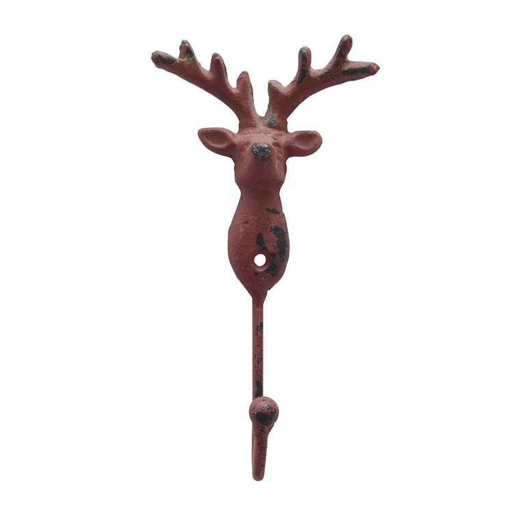 Wholesale cast iron deer head wall hanger hook