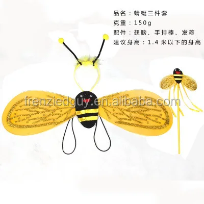 Child Kids Bee Costume with wand/Headband/wings/tutu daress