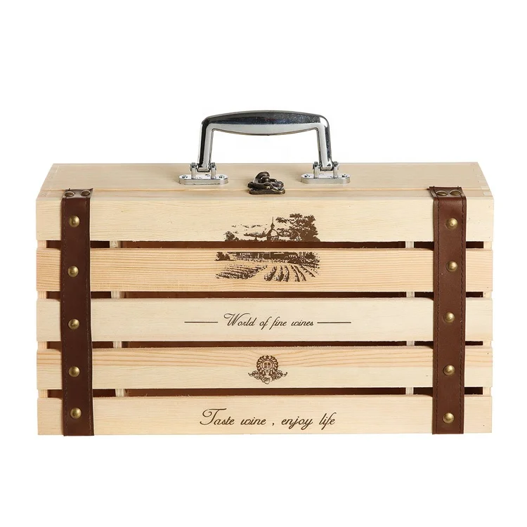 Handmade Cheap  2 Bottle Wooden Wine Boxes for Sales