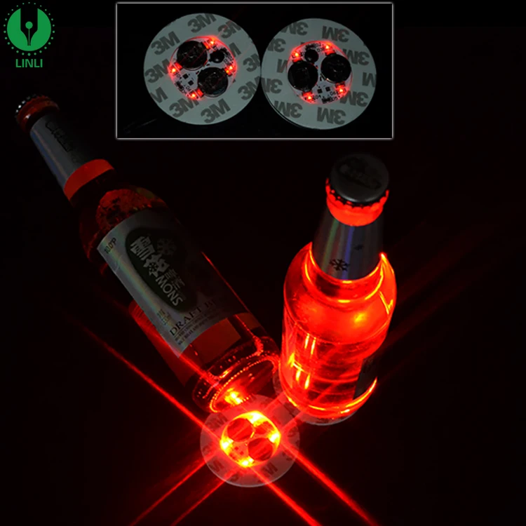 Mini Beer Festival Decoration Multicolor Led illumination Bottle Sticker With Slogan