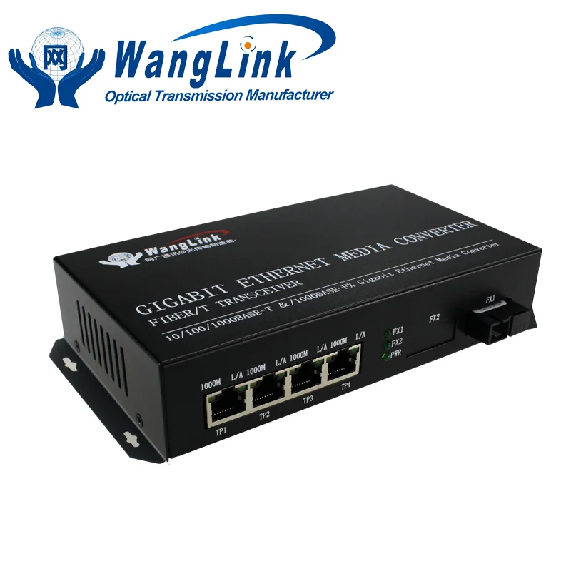 2 км Multimode120 км одиночный режим 4 порта Ethernet коммутатор PoE
