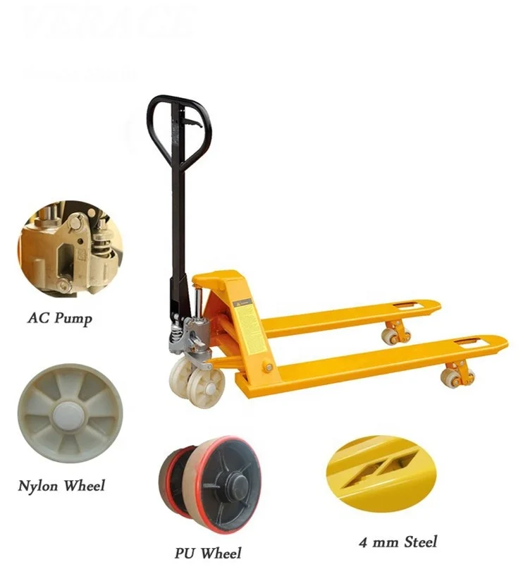 Small Mini Warehouse Equipment 2 3Ton Hand Hydraulic Pallet Truck Jack with Nylon/PU Wheels for sale