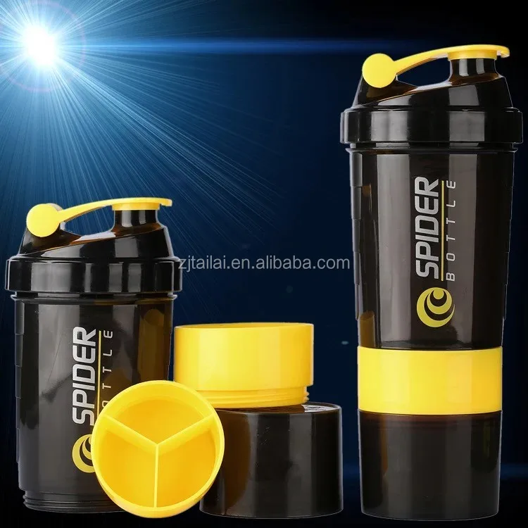 Best price plastic sports shaker protein water bottle black cup