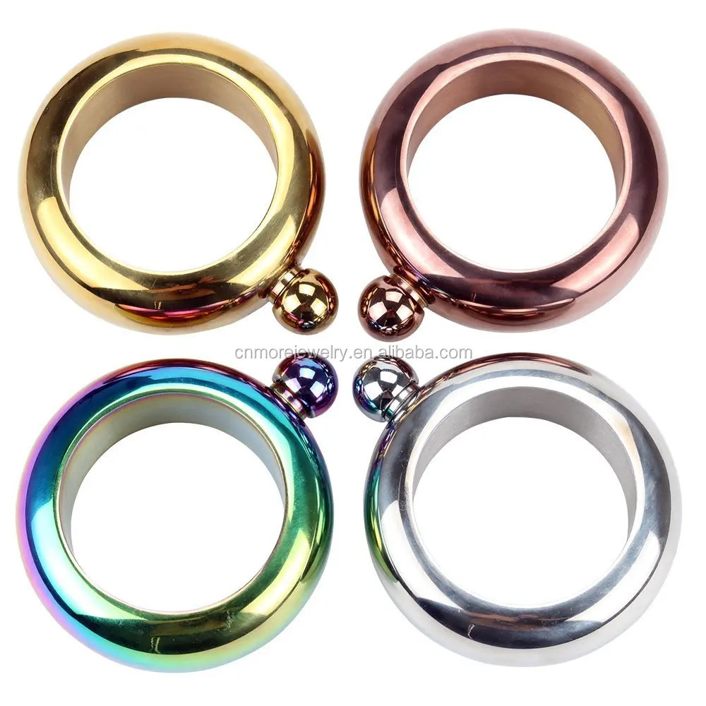 
Bangle Bracelet Hip Flask Portable Round Chic Elegant Wine Mixed Bottle 3.5 oz Whiskey Vodka Alcohol Drinkware 