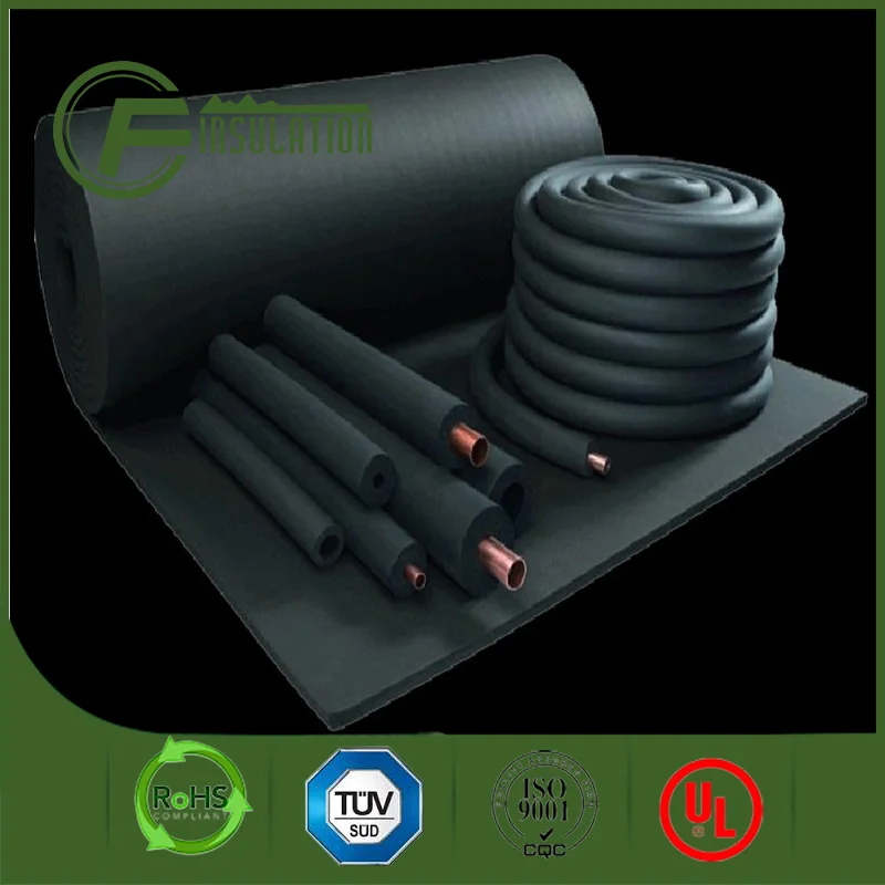 Flexible Nitrile Rubber Foam Insulation Sheet and Tube with Foil Clad