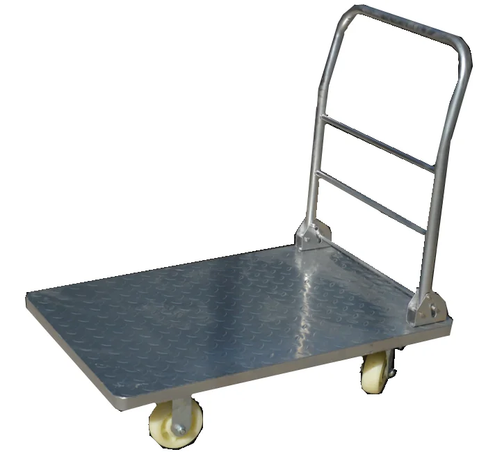 Warehouse storage hand push transport cargo platform trolley