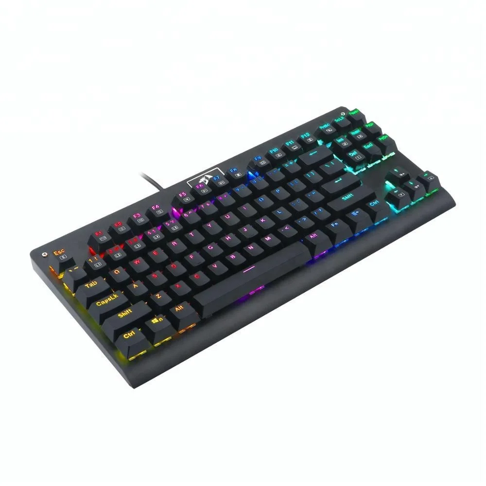 Redragon Brand 87 Keys LED Colored Keys Professional Mechanical Gaming Keyboard for Gamer Typist