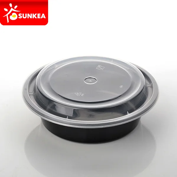 Disposable round wholesale plastic food container with lid