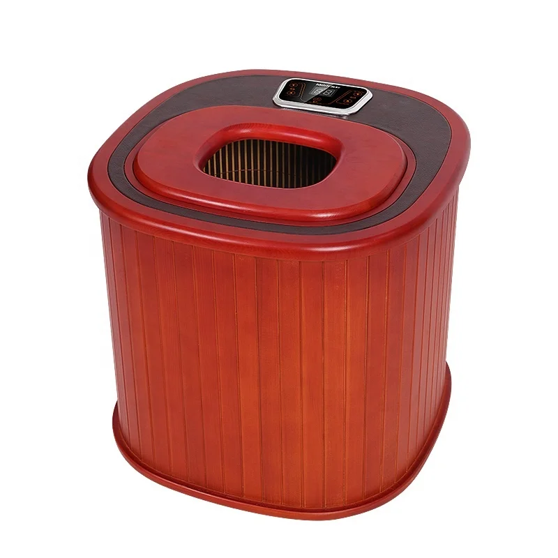 OEM&ODM Electric Carbon Far Infrared Wooden Steam Spa Wood Red Barrel Sauna Rooms Dry Steam Computer Control Panel Solid Wood