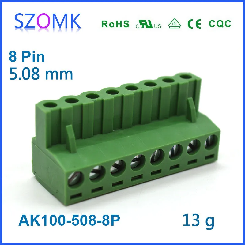 8 Positions Phoenix Pluggable Terminal Block 5.08mm Pitch Female Part 300V 10A