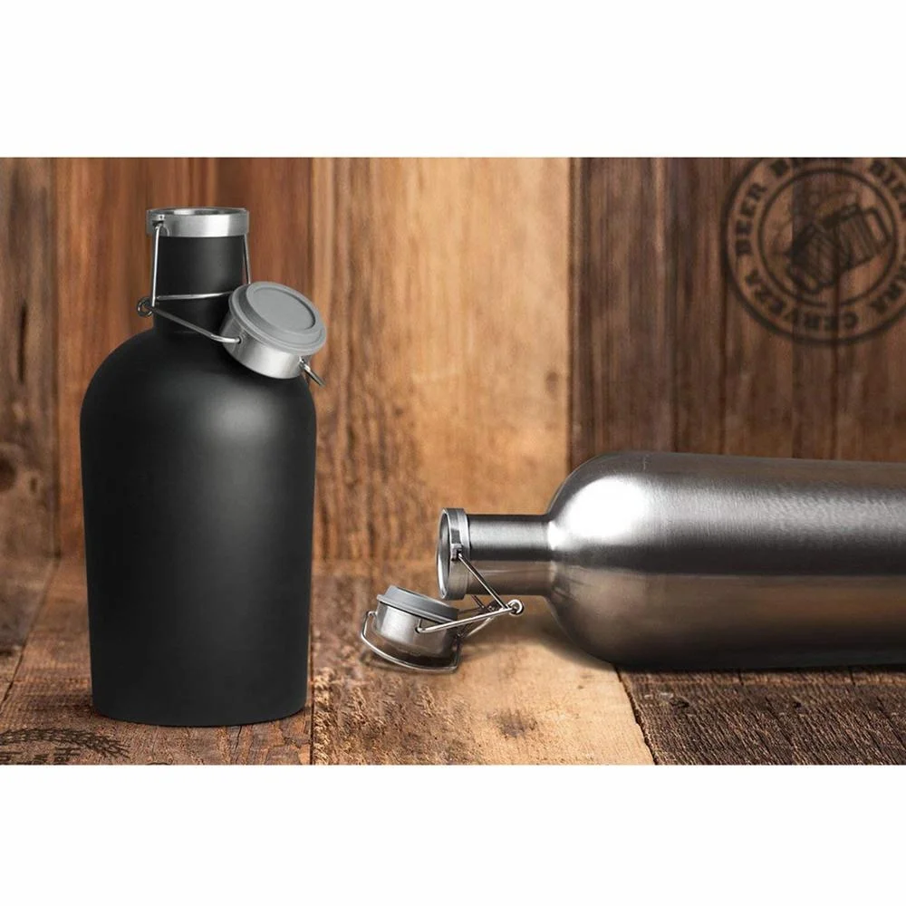 
64 oz High Quality Double Walled Vacuum Insulated Customized Beer Growler Gallon With Handle Keeps Homebrew Fresh 
