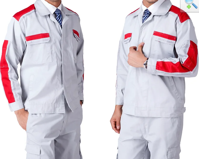 Acid-alkali Resistant Workwear Polyester / Cotton Jacket&Pants Factory Worker Uniform