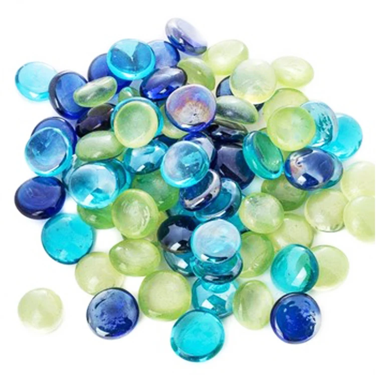 wholesale large colored decorative round glass gem stone for vase filler home decoration