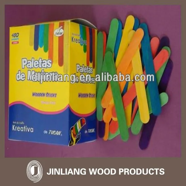 Color Wooden tongue depressor for children diy