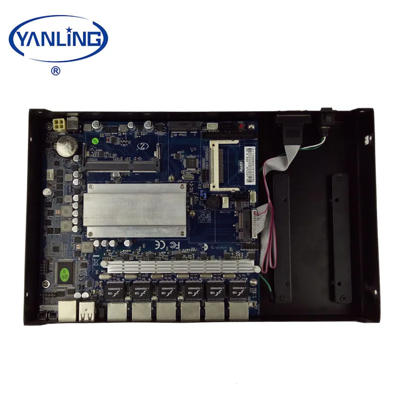 Yanling Fanless Mini Server 1U Rackmount Intel 1037U Dual Core 6 Lan Cloud Computer For Remote Management