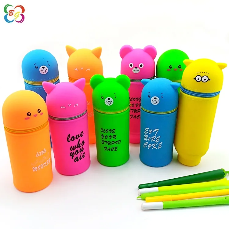 2019 Hot sale cute stationery retractable foldable animal shape pencil case