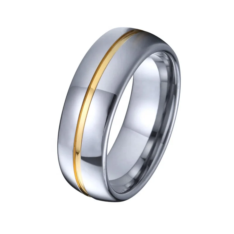 wholesale classic 6mm gold filled ring silver men wedding band tungsten carbide rings for male and woman anillos bague anel