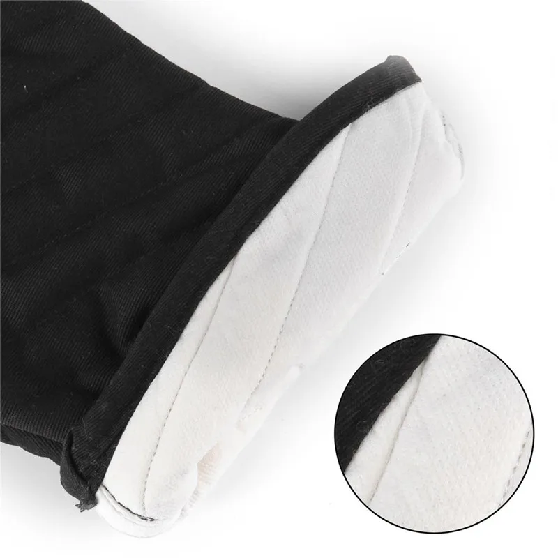 Heatproof Resistant Kitchen bbq baking mitt Non-slip Baking  Kitchen Tool Microwave black Oven gloves