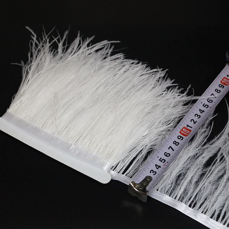 Fukang оптовая продажа, белая лента из страусиного пера, используется на выпускной костюм