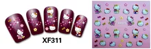 Fashion 3D hello kitty Design Nail Art Water Transfer Sticker Decals Cute Cats Stickers Decorations Watermark