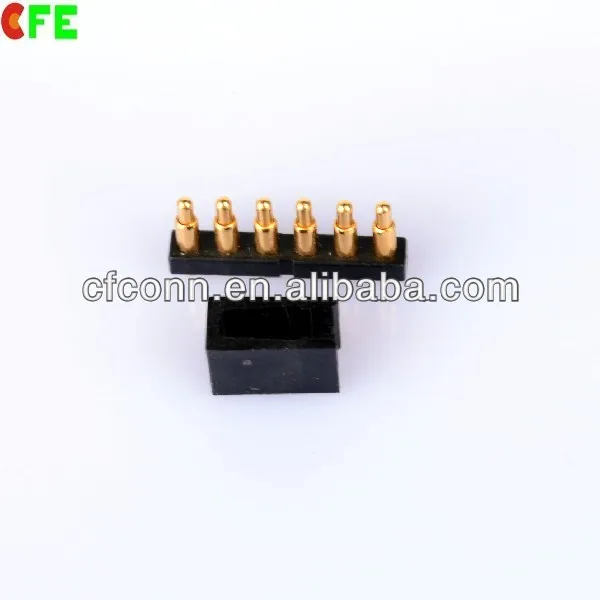 высокое качество 6 штифт пого, 6 штифт подпруёиненный контакт, pogo контактный с опорной плиты