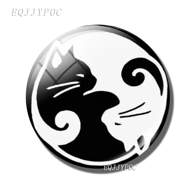 
Art Tai Chi Glass Cabochon Fridge Magnet Yin Yang refrigerator magnets Religious Yoga Refrigerator decoration sticker Home Decor 