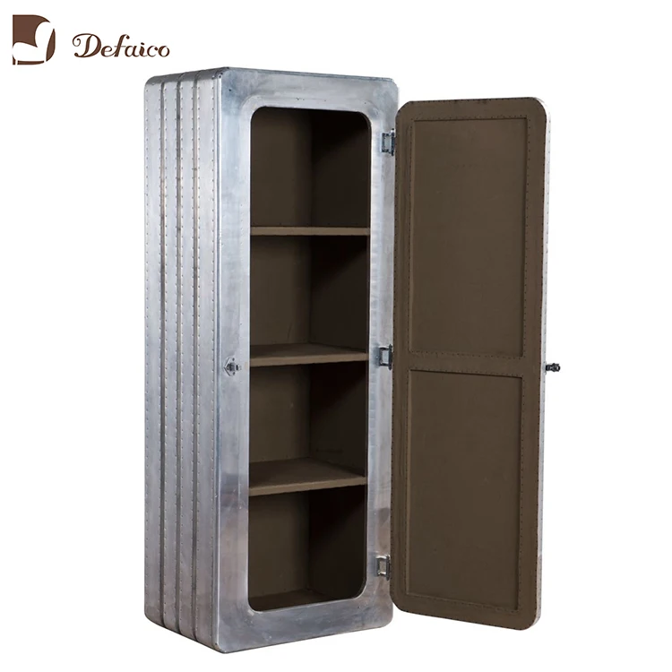 Aviator Trunk Large Aluminium Cover Canvas Inner Storage Box Aluminium Chest With Door