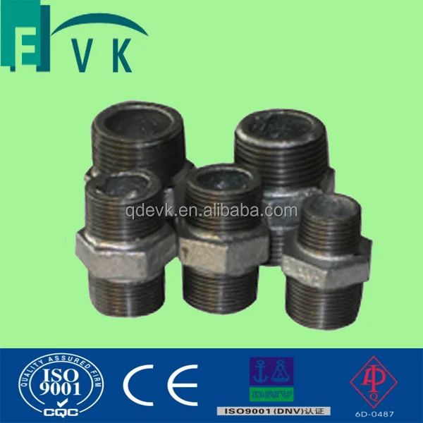 Galvanized Hexagon Nipple Malleable Iron Pipe Fitting/Cast Iron  Thread Nipple