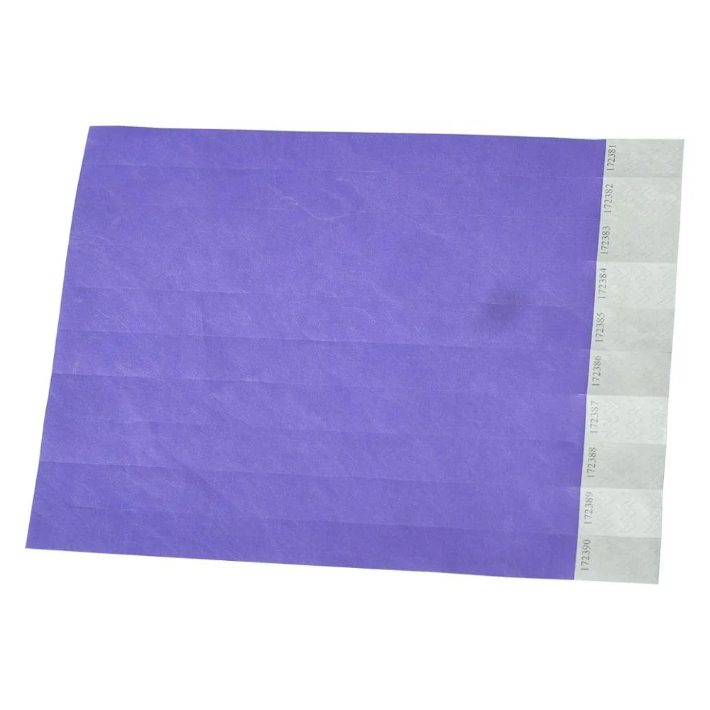 Custom logo single use kids tyvek ID wristband with series number for club