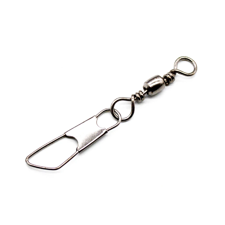 Fishhooks Connector Hooks Terminal Barrel Fishing Swivel With Safety Snap