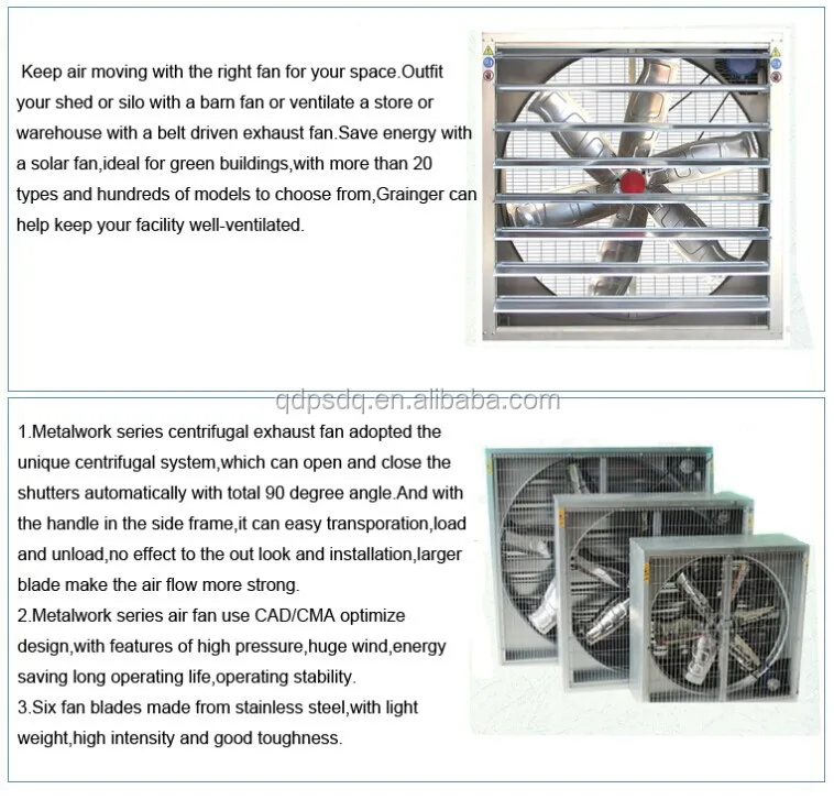 ISO standard galvanized sheet electric big wind wall mounted cowhouse exhaust axial fan 9FJ-125A
