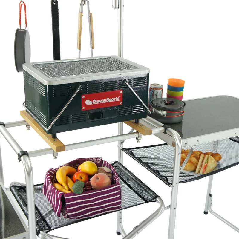 Onwaysports Multifunctional Folding DJ Party BBQ Grill Dinning Table Set Kitchen table OW-N175