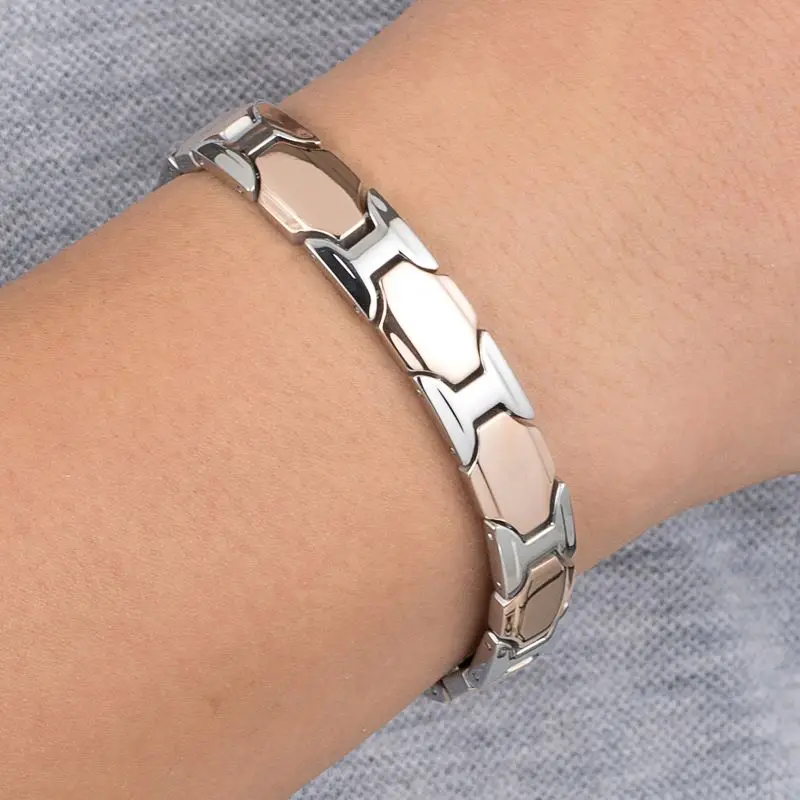 Factory Personalized Healthy Germanium Men Women Gold Plated Custom Stainless Steel Bracelet