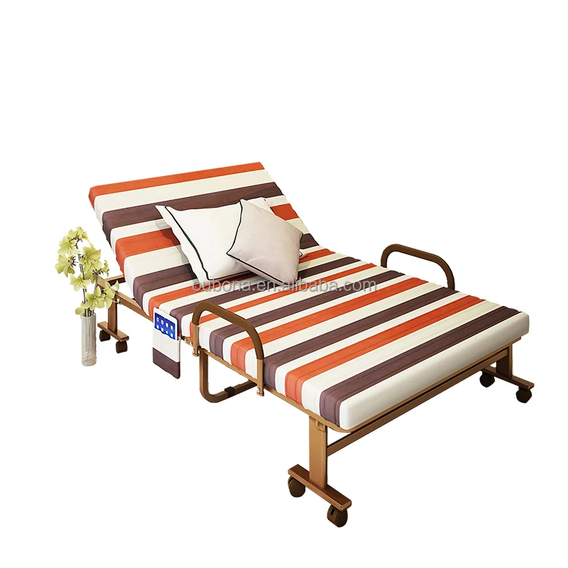 Rollaway guest bed folding bed metal frame with sponge mattress with 7 colours