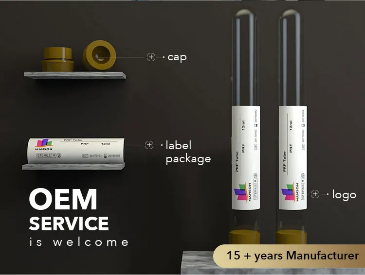 Vacuum Sterile Pyrogen Free Platelet Rich Fibrin PRF Tube