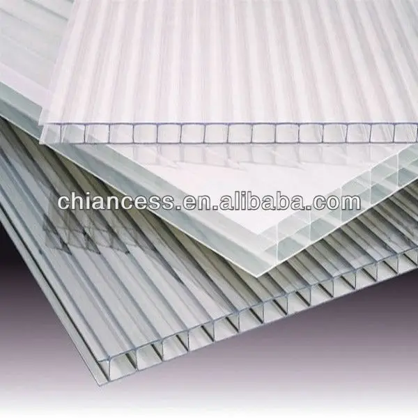 
6mm Polycarbonate Hollow Sheet Twin-wall PC Sheet for 10years guarantee 