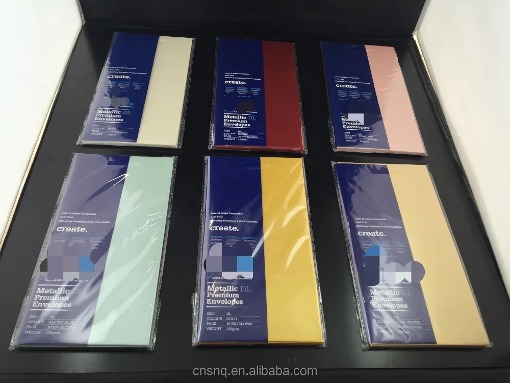 DL/C6 120g Metallic Envelops Cartstock/ Pearl Paper Premium Envelopes with well package