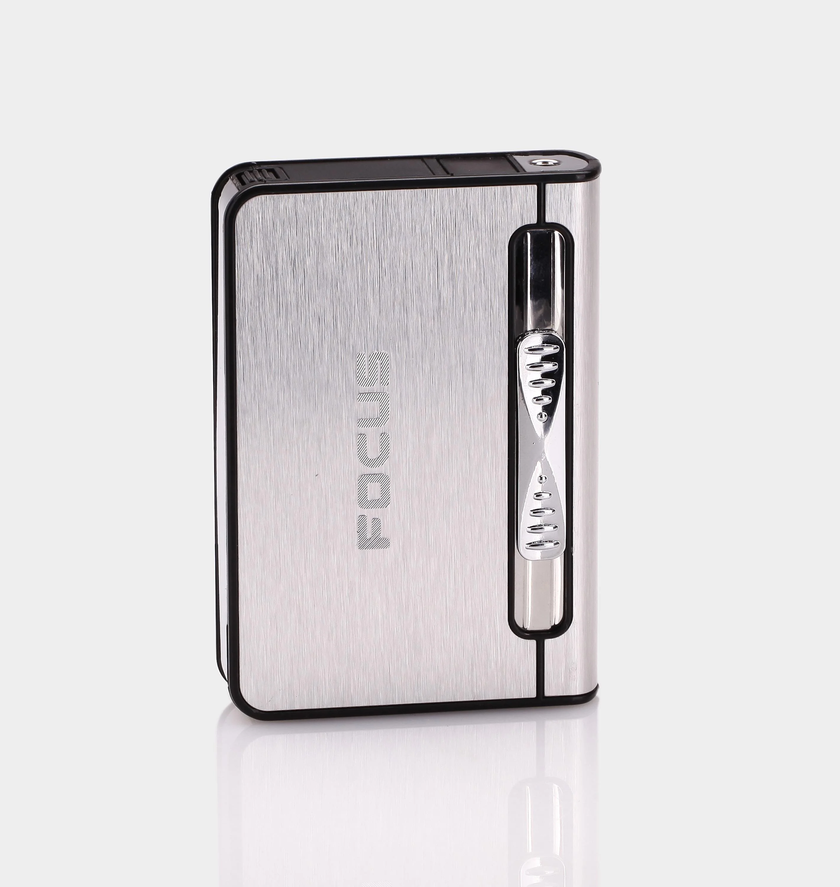 FOCUS wholesales red flame cigarette lighter box for cigarettes with lighter, automatic cigarettes case
