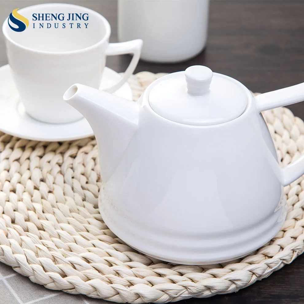Household/ Restaurant/ Hotel/ Cafe/ Wedding White Ceramic Classic Coffee and Tea Set