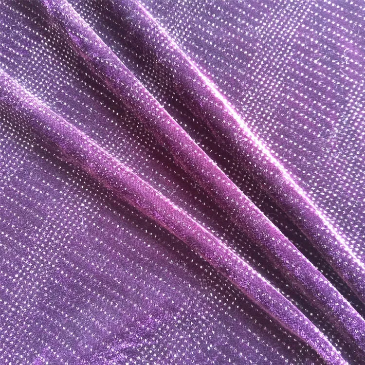  China factory design super soft warp knitted silver shiny effect