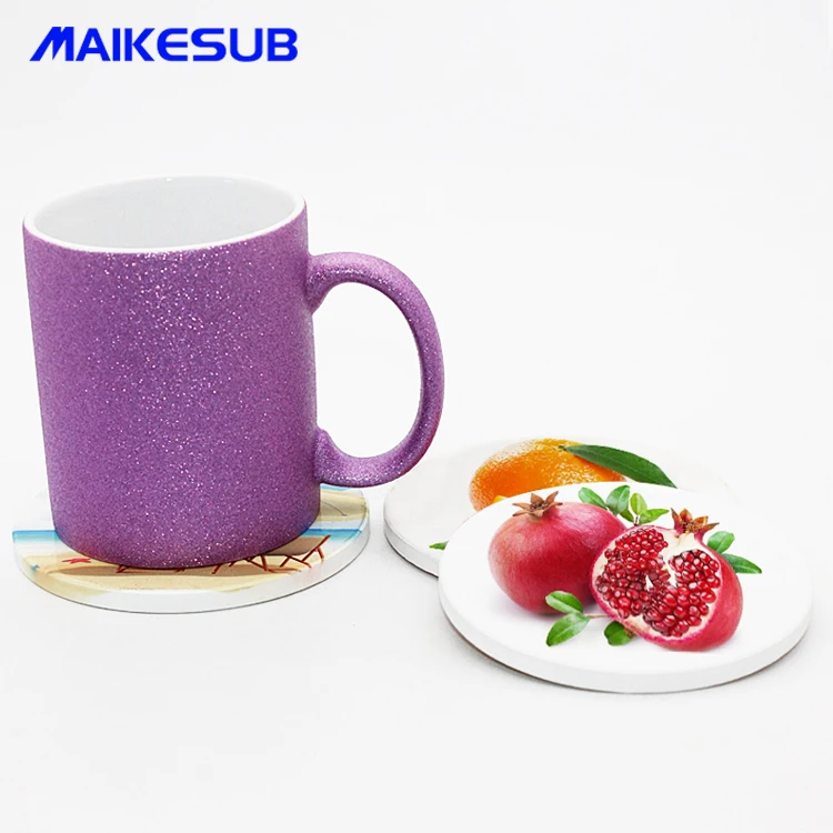 
Dye sublimatoin coaster blank ceramic coaster with cork back side Absorbent coaster for logo printed 