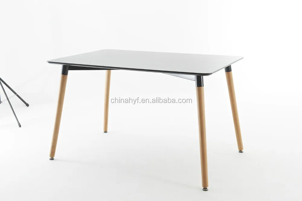MDF leisure white table with beech wood legs TB-01