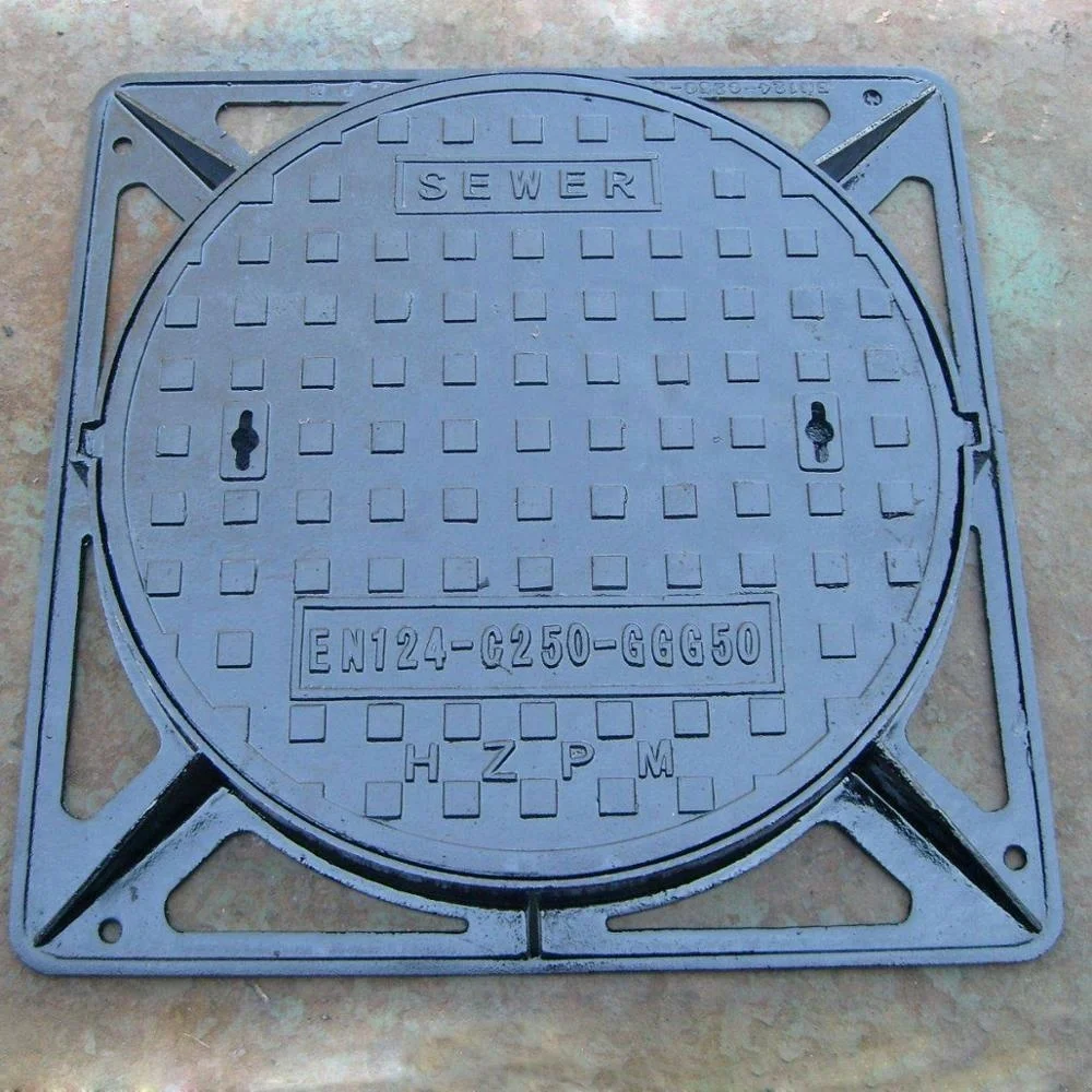 Premium OEM Round Manhole Cover: Durable Ductile Iron Frame, EN124 D400, HI-tech Nodular Graphite Ductile Iron manhole cover