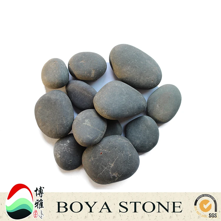 
washed black pebbles 