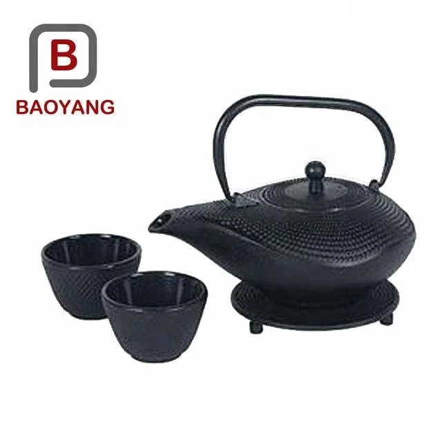 0.6L chinese cast iron teapot with brass handle