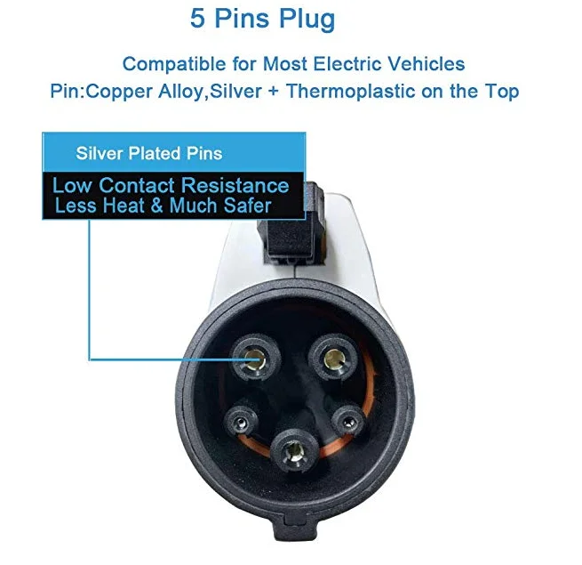 Портативное зарядное устройство для электромобиля 16 А 32 А sae j1772 Уровень 2 с OLED и таймером