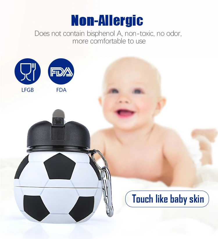 Drinkware Type Eco-Friendly Feature BPA FREE Football Foldable Ball Water Bottle