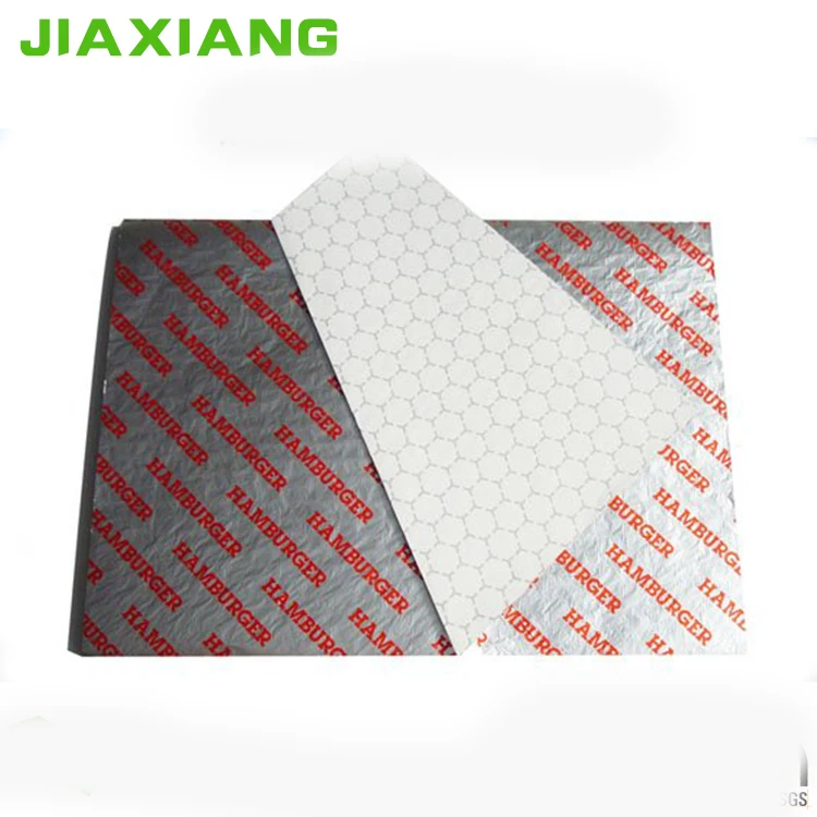 custom pattern  food packaging aluminium foil  laminate paper  for hamburger packaging paper